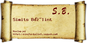 Simits Bálint névjegykártya