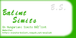 balint simits business card